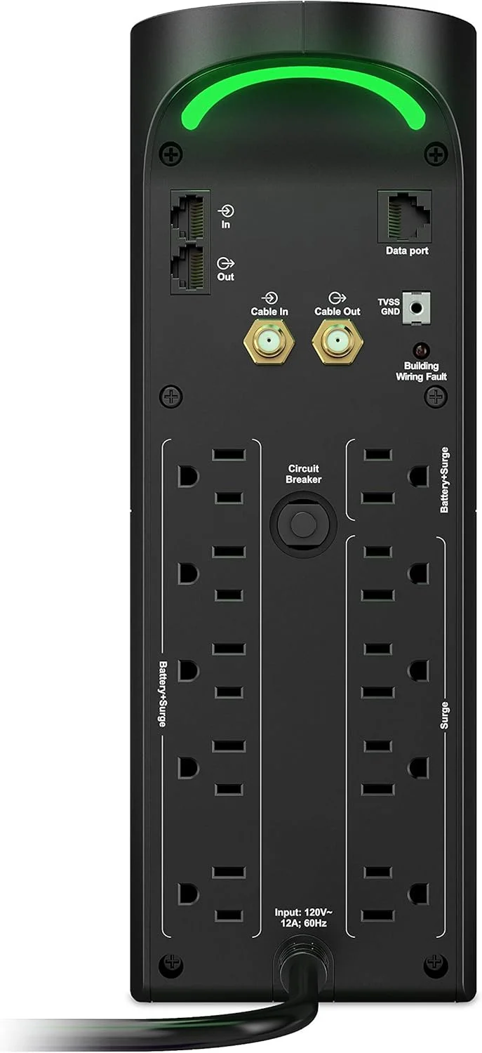 منبع تغذیه پشتیبان APC Back-UPS Pro Gaming، 1500VA موج سینوسی، شارژ USB-C و AVR، BGM1500B-US منبع تغذیه پشتیبان APC Back-UPS Pro Gaming، 1500VA موج سینوسی، شارژ USB-C و AVR، BGM1500B-US