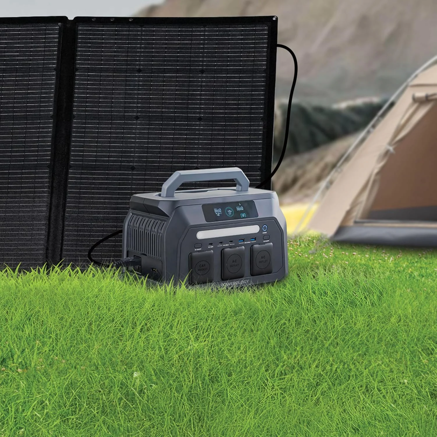 پاور استیشن قابل حمل پاورولوژی DYNAMIC800 [800W/512Wh]، PD 100W، 2 خروجی AC، ورودی شارژ خورشیدی، شارژ سریع، پورت های USB-A/USB-C/DC، ژنراتور قابل حمل برای لپ تاپ/ فضای باز/ کمپینگ/ تلفن/ RV