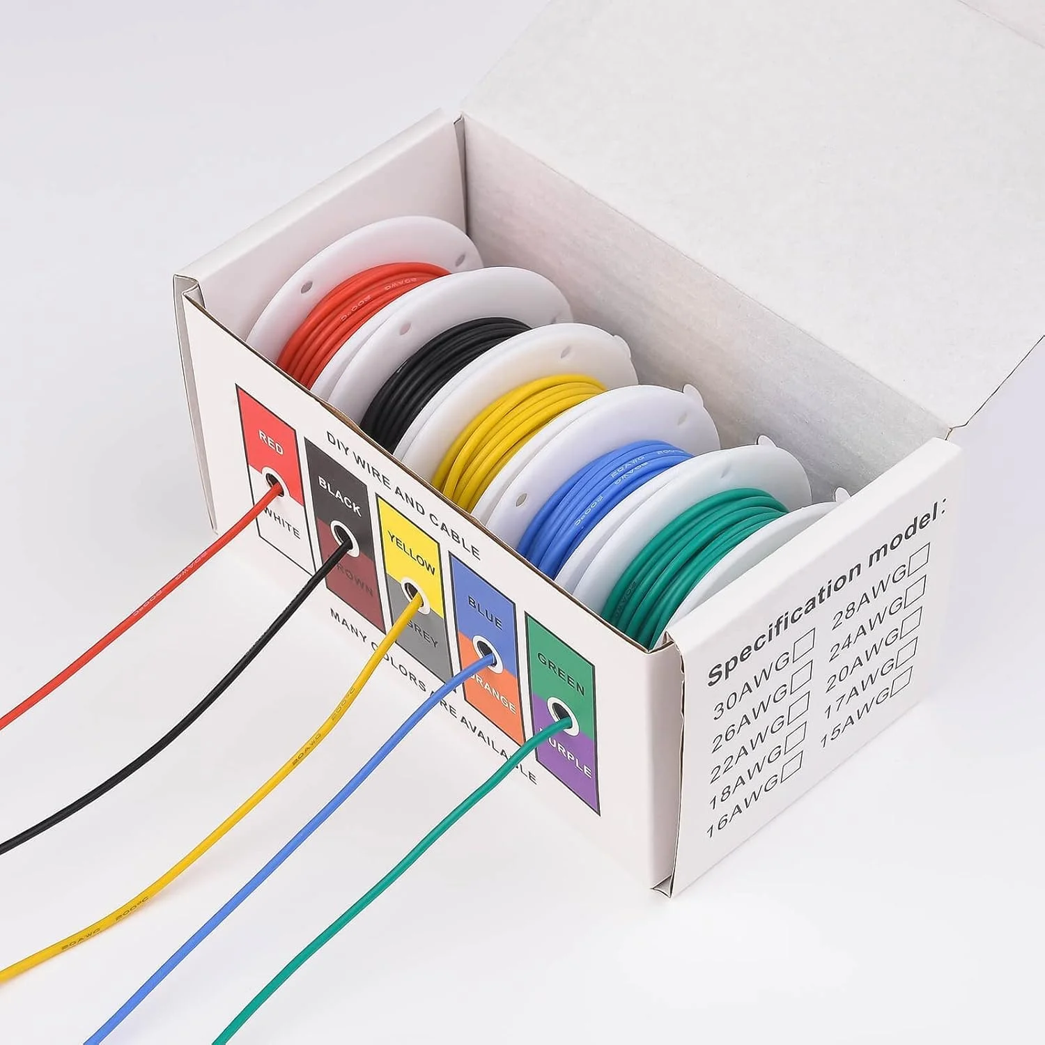 سیم برق سیلیکونی انعطاف پذیر TERRIFI با اندازه 22AWG، سیم مسی قلع اندود شده رشته ای با اندازه 20، قطر خارجی: 1.8 میلی متر، 5 رنگ، هر کدام 5 متر، کیت سیم اتصال برق DIY سیم برق سیلیکونی انعطاف پذیر TERRIFI با اندازه 22AWG، سیم مسی قلع اندود شده رشته ای با اندازه 20، قطر خارجی: 1.8 میلی متر، 5 رنگ، هر کدام 5 متر، کیت سیم اتصال برق DIY