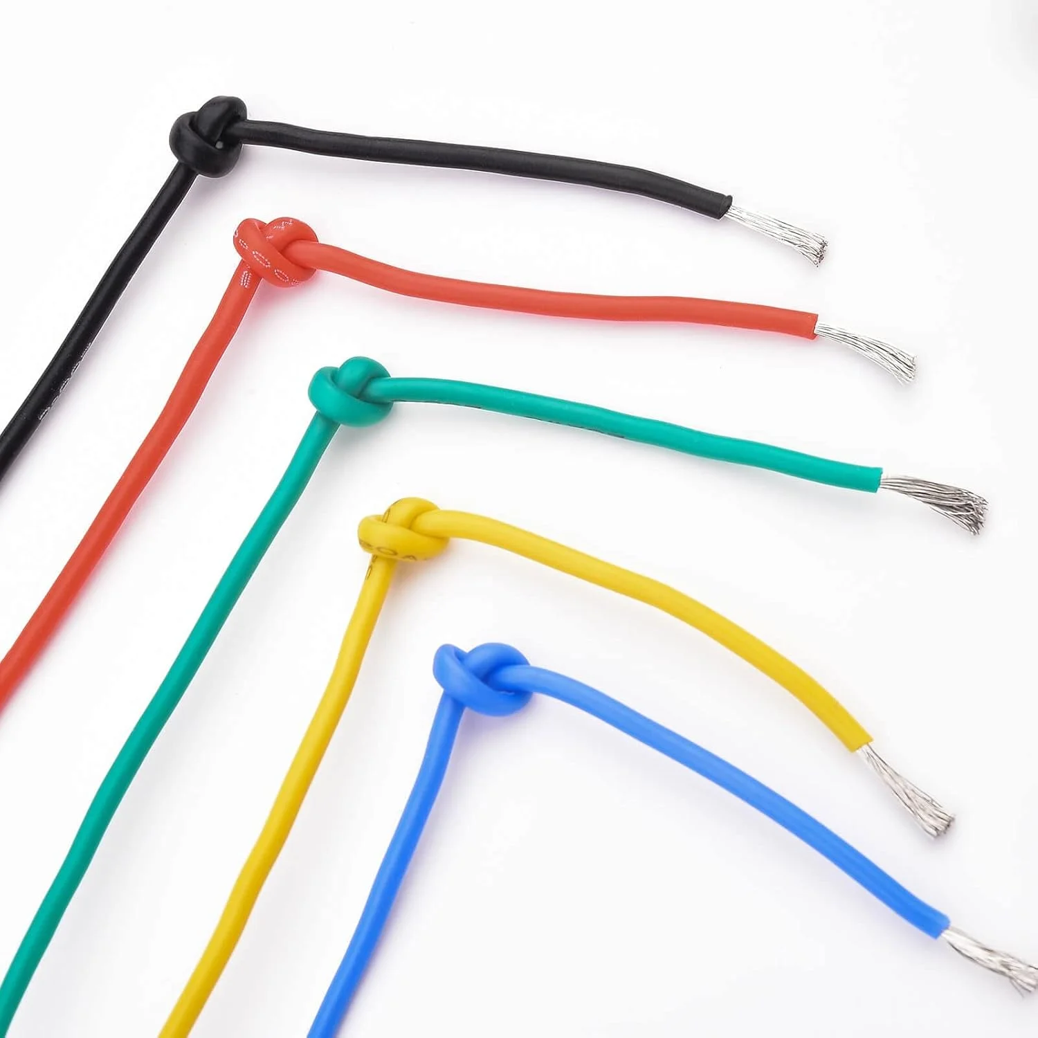 سیم برق سیلیکونی انعطاف پذیر TERRIFI با اندازه 22AWG، سیم مسی قلع اندود شده رشته ای با اندازه 20، قطر خارجی: 1.8 میلی متر، 5 رنگ، هر کدام 5 متر، کیت سیم اتصال برق DIY سیم برق سیلیکونی انعطاف پذیر TERRIFI با اندازه 22AWG، سیم مسی قلع اندود شده رشته ای با اندازه 20، قطر خارجی: 1.8 میلی متر، 5 رنگ، هر کدام 5 متر، کیت سیم اتصال برق DIY