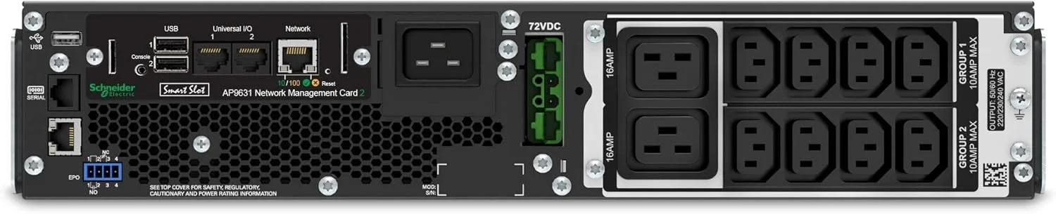 منبع تغذیه بدون وقفه (UPS) APC SRT2200RMXLI-NC تبدیل دوگانه (آنلاین) 2200 ولت آمپر 1980 وات 12 خروجی AC منبع تغذیه بدون وقفه (UPS) APC SRT2200RMXLI-NC تبدیل دوگانه (آنلاین) 2200 ولت آمپر 1980 وات 12 خروجی AC