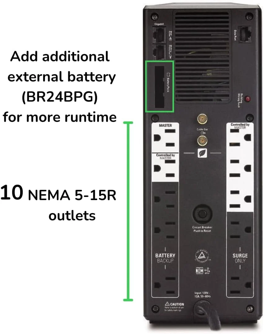 منبع تغذیه پشتیبان باتری و محافظ برق ای پی سی 1500VA با AVR مدل (BR1500G) منبع تغذیه پشتیبان باتری و محافظ برق ای پی سی 1500VA با AVR مدل (BR1500G)