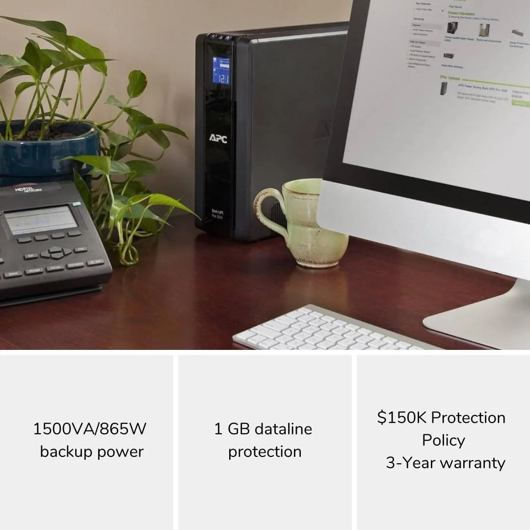منبع تغذیه پشتیبان باتری و محافظ برق ای پی سی 1500VA با AVR مدل (BR1500G) منبع تغذیه پشتیبان باتری و محافظ برق ای پی سی 1500VA با AVR مدل (BR1500G)