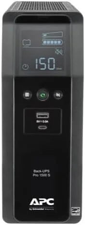 محافظ برق و باتری پشتیبان موج سینوسی APC، مدل BR1500ms2 Tower Back-UPS، منبع تغذیه باتری پشتیبان 1500 VA، دارای 10 خروجی NEMA 5-15R و AVR به همراه حافظه USB 16 گیگابایتی محافظ برق و باتری پشتیبان موج سینوسی APC، مدل BR1500ms2 Tower Back-UPS، منبع تغذیه باتری پشتیبان 1500 VA، دارای 10 خروجی NEMA 5-15R و AVR به همراه حافظه USB 16 گیگابایتی