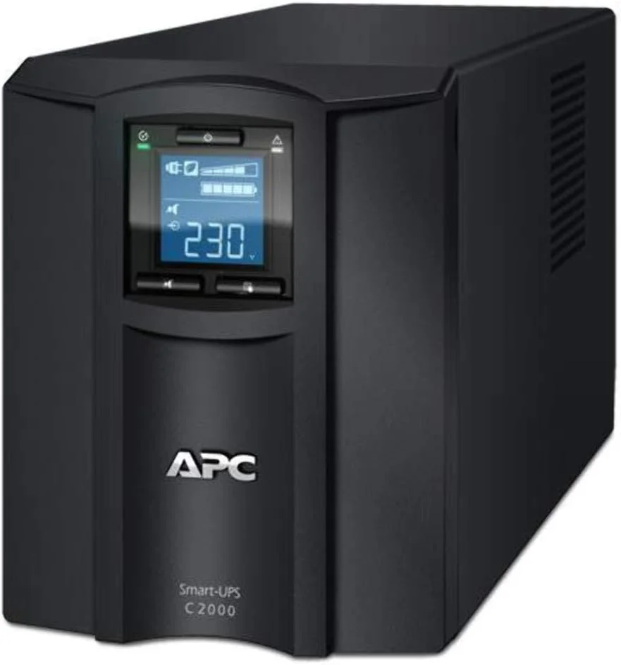 منبع تغذیه بدون وقفه APC Smart Line-interactive SMC2000I C-2000VA LCD AVR 230V مدل Tower مشکی