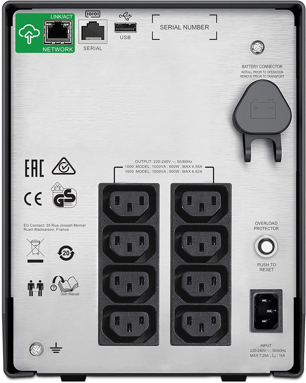 منبع تغذیه بدون وقفه هوشمند APC by Schneider Electric Smart-UPS SMC SmartConnect - SMC1500IC - 1500VA (دارای قابلیت اتصال ابری، 8 خروجی IEC-C13)، مشکی منبع تغذیه بدون وقفه هوشمند APC by Schneider Electric Smart-UPS SMC SmartConnect - SMC1500IC - 1500VA (دارای قابلیت اتصال ابری، 8 خروجی IEC-C13)، مشکی