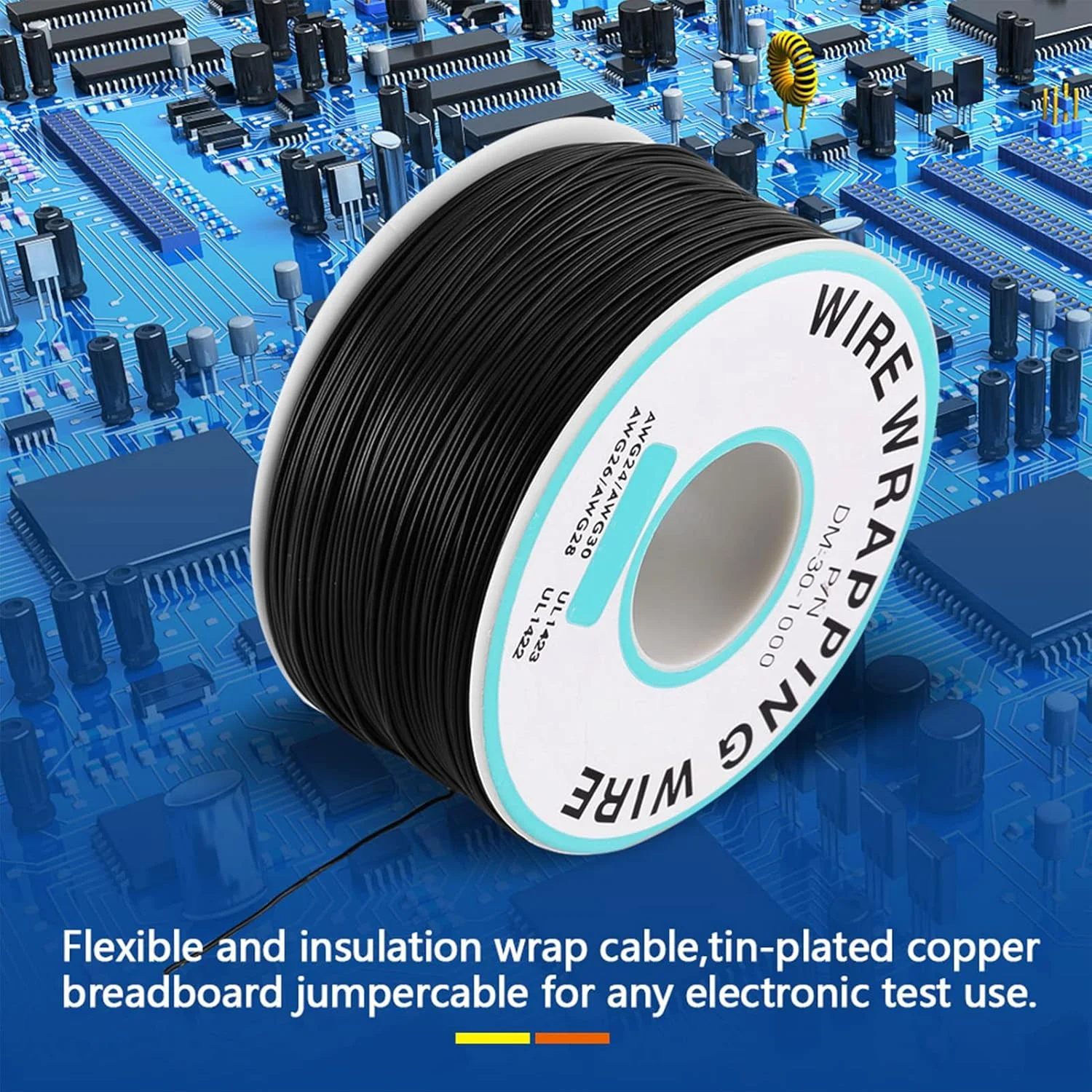 سیم افشان CHICIRIS، سیم پیچی، کابل تک رشته ای 0.25 میلی متری 30AWG، 250 متر، مشکی سیم افشان CHICIRIS، سیم پیچی، کابل تک رشته ای 0.25 میلی متری 30AWG، 250 متر، مشکی