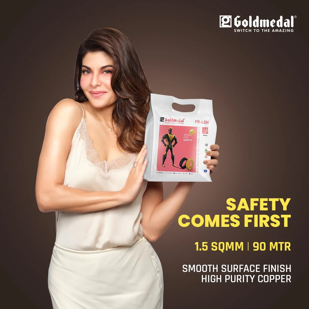 سیم برق گلدمدال 90 متری 1100 ولت 1.5 میلی متر مربع FR-LSH (مشکی) - بسته 1 عددی | سیم برای استفاده در اتصالات خانگی و صنعتی | چند رشته، سیم مسی عایق الکتریکی PVC
