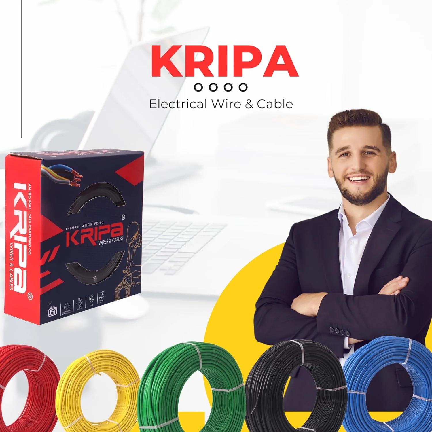 سیم برق تک رشته ای افشان خانگی کریپا 1.5 میلی متر مربع – کابل مسی CCA با عایق PVC مقاوم در برابر شعله 90 متری (مشکی) | گیج شماره 10 | سیم برق مقاوم در برابر شعله برای مصارف خانگی و صنعتی سیم برق تک رشته ای افشان خانگی کریپا 1.5 میلی متر مربع – کابل مسی CCA با عایق PVC مقاوم در برابر شعله 90 متری (مشکی) | گیج شماره 10 | سیم برق مقاوم در برابر شعله برای مصارف خانگی و صنعتی