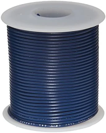 سیم مفتولی قلاب دار جامد ریمینگتون اینداستریز، گیج 18 AWG، طول 25 فوت، آبی، قطر 0.0403 اینچ، UL1007، 300 ولت سیم مفتولی قلاب دار جامد ریمینگتون اینداستریز، گیج 18 AWG، طول 25 فوت، آبی، قطر 0.0403 اینچ، UL1007، 300 ولت