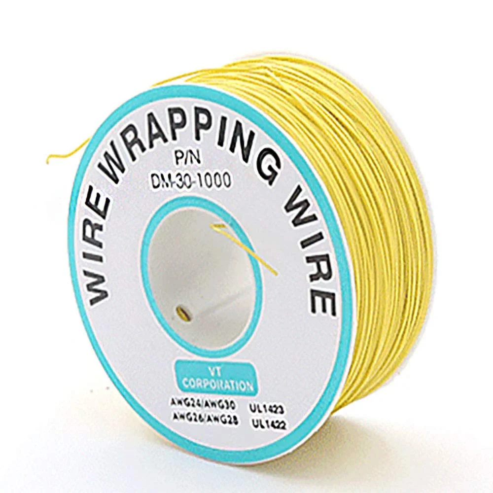 کابل عایق رنگی زرد 250 متری، کابل مسی قلع اندود جامد 30AWG 0.25 میلی متری برای سیم پیچ تست الکترونیکی لپ تاپ کابل عایق رنگی زرد 250 متری، کابل مسی قلع اندود جامد 30AWG 0.25 میلی متری برای سیم پیچ تست الکترونیکی لپ تاپ