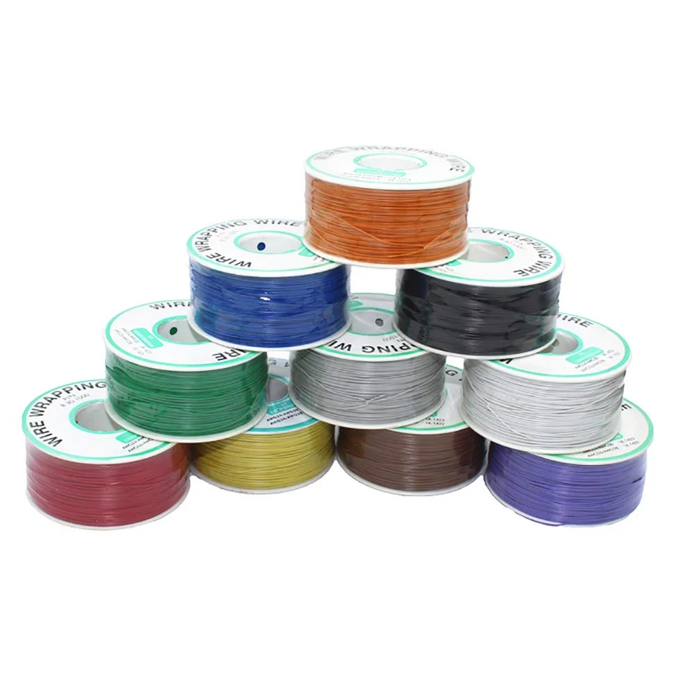 کابل عایق رنگی زرد 250 متری، کابل مسی قلع اندود جامد 30AWG 0.25 میلی متری برای سیم پیچ تست الکترونیکی لپ تاپ کابل عایق رنگی زرد 250 متری، کابل مسی قلع اندود جامد 30AWG 0.25 میلی متری برای سیم پیچ تست الکترونیکی لپ تاپ