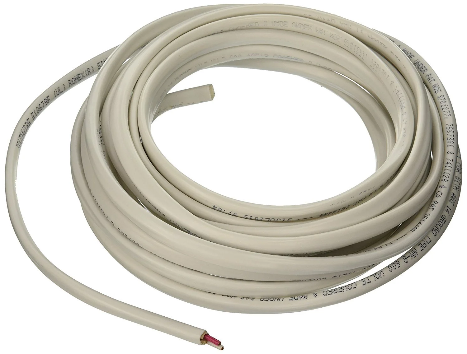 سیم برق ساختمانی 25 فوتی Woods Southwire 63946821 با سیم ارت 14/3، نوع NM-B، سفید سیم برق ساختمانی 25 فوتی Woods Southwire 63946821 با سیم ارت 14/3، نوع NM-B، سفید