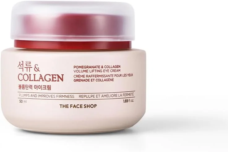 کرم دور چشم حجم دهنده انار و کلاژن The Face Shop | کرم دور چشم فوق سبک برای لیفت، سفت کردن و روشن کردن پوست دور چشم | کاهش تیرگی دور چشم | آبرسانی عمیق ناحیه زیر چشم، 50 میلی لیتر کرم دور چشم حجم دهنده انار و کلاژن The Face Shop | کرم دور چشم فوق سبک برای لیفت، سفت کردن و روشن کردن پوست دور چشم | کاهش تیرگی دور چشم | آبرسانی عمیق ناحیه زیر چشم، 50 میلی لیتر