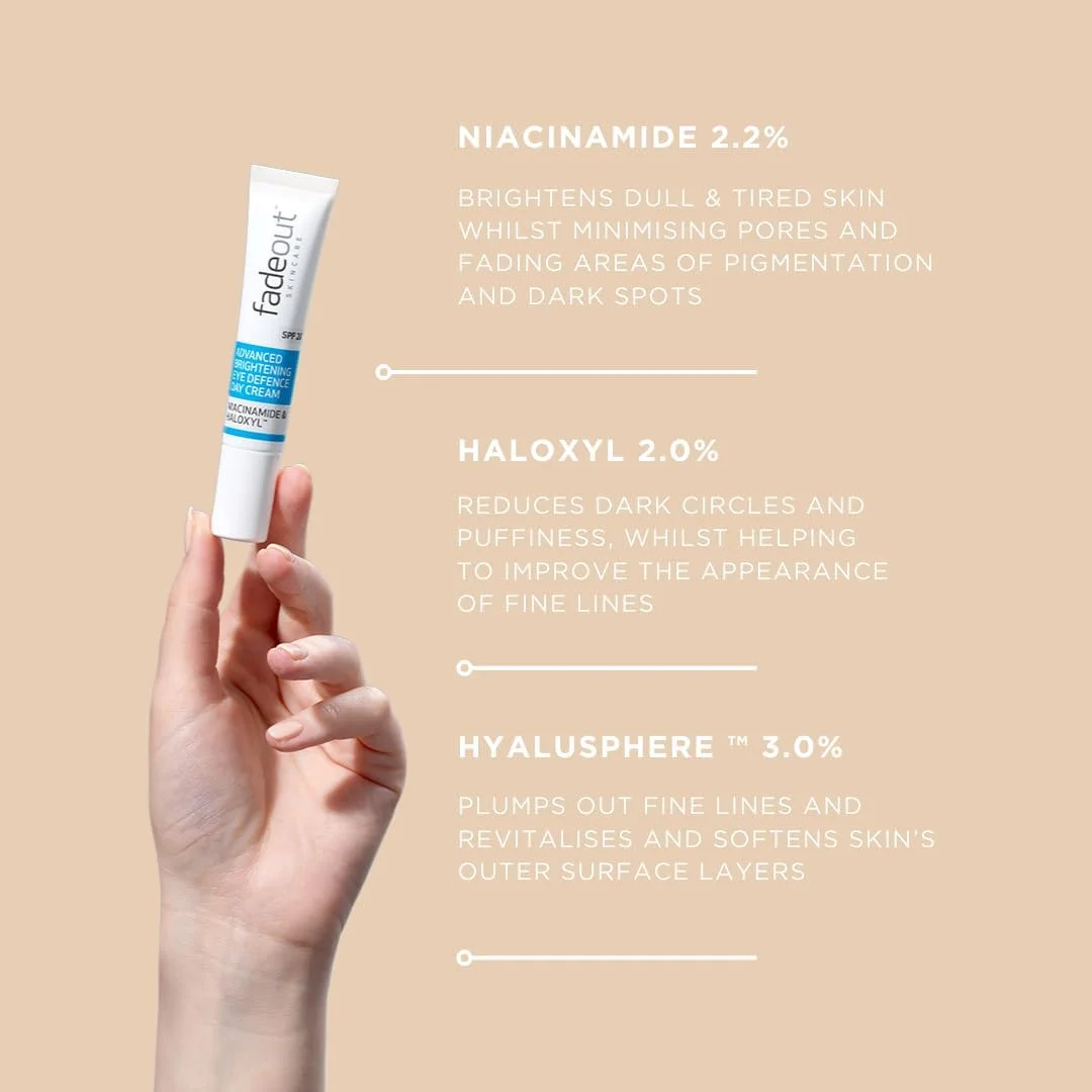 کرم روز دور چشم روشن کننده پیشرفته Fade Out - SPF 20 - روشن و یکنواخت کننده پوست - کاهش ظاهر حلقه های تیره - محافظت در برابر UVA/UVB - روشن کننده ناحیه زیر چشم - جذب سریع - 15 میلی لیتر کرم روز دور چشم روشن کننده پیشرفته Fade Out - SPF 20 - روشن و یکنواخت کننده پوست - کاهش ظاهر حلقه های تیره - محافظت در برابر UVA/UVB - روشن کننده ناحیه زیر چشم - جذب سریع - 15 میلی لیتر