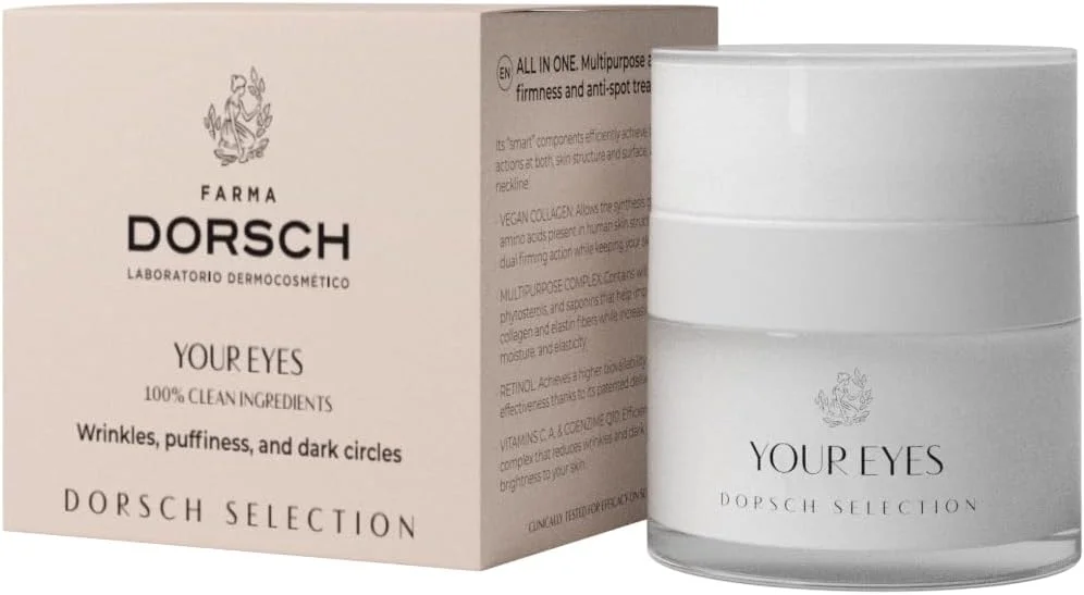 کرم دور چشم فارما دورش برای تیرگی، پف و چروک زیر چشم - درمان سفت کننده برای پلک های افتاده | آرامش بخش و ترمیم کننده ناحیه چشم | تست شده توسط متخصصین چشم - 15 میلی لیتر