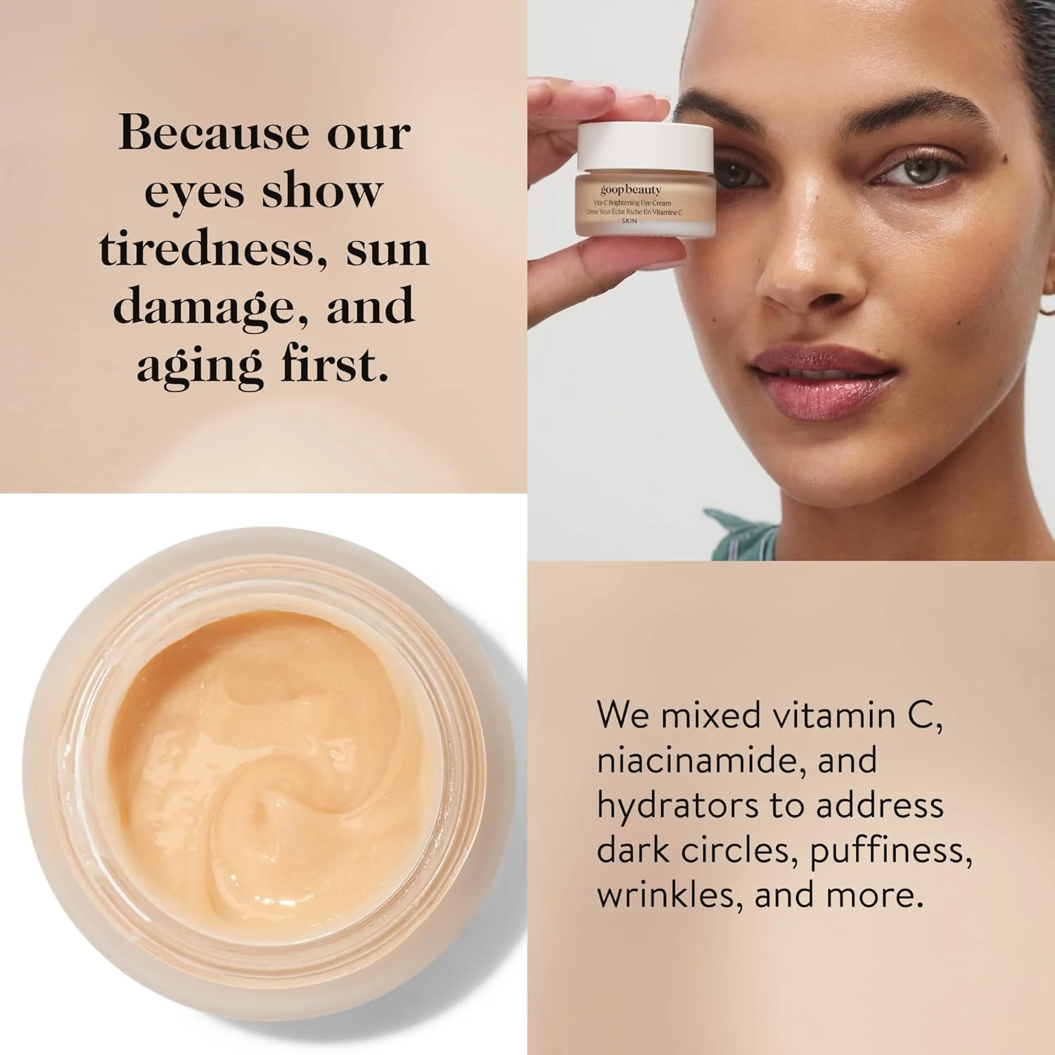 کرم دور چشم ویتامین C گوپ بیوتی | کرم اصلاح کننده رنگ برای تیرگی دور چشم | کمک به صاف کردن چین و چروک و کاهش پف زیر چشم | 15 میلی لیتر