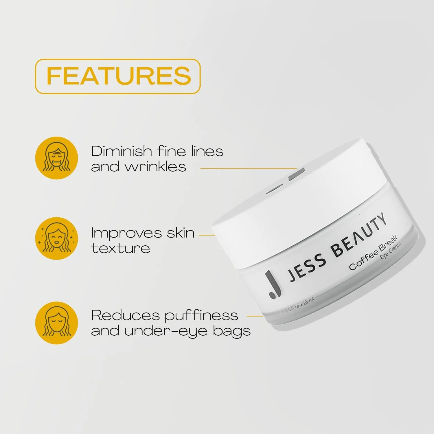 کرم دور چشم کافی بریک JESS BEAUTY حاوی 1% کافئین، اسکوالان و پانتنول | مراقبت از پوست و زیبایی - کانتور دور چشم 15 میلی لیتر کرم دور چشم کافی بریک JESS BEAUTY حاوی 1% کافئین، اسکوالان و پانتنول | مراقبت از پوست و زیبایی - کانتور دور چشم 15 میلی لیتر