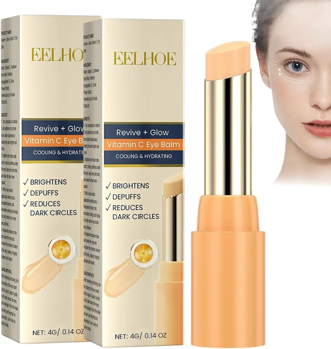 استیک بالم کرم دور چشم ویتامین C، کرم دور چشم برای سیاهی و پف زیر چشم، کرم دور چشم خنک کننده و آبرسان برای رفع پف زیر چشم استیک بالم کرم دور چشم ویتامین C، کرم دور چشم برای سیاهی و پف زیر چشم، کرم دور چشم خنک کننده و آبرسان برای رفع پف زیر چشم