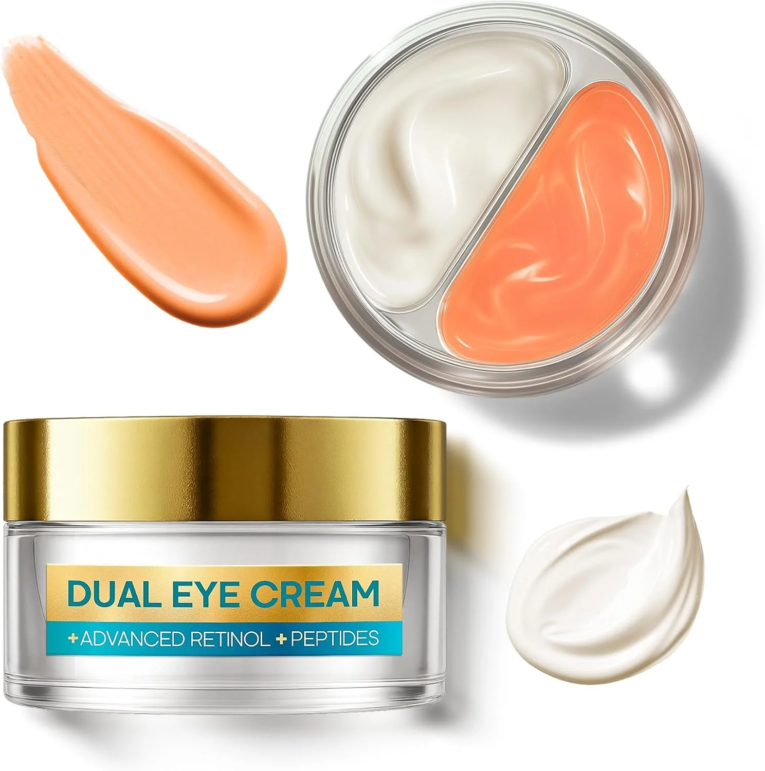 کرم دور چشم دوگانه با رتینول پیشرفته، پپتیدها و کافئین برای پف و تیرگی دور چشم، چروک، ضد پیری، درمان کیسه های زیر چشم، سفت کننده فوری، فرمولاسیون دوگانه صاف و احیا کننده کرم دور چشم دوگانه با رتینول پیشرفته، پپتیدها و کافئین برای پف و تیرگی دور چشم، چروک، ضد پیری، درمان کیسه های زیر چشم، سفت کننده فوری، فرمولاسیون دوگانه صاف و احیا کننده