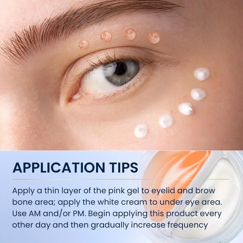 کرم دور چشم دوگانه با رتینول پیشرفته، پپتیدها و کافئین برای پف و تیرگی دور چشم، چروک، ضد پیری، درمان کیسه های زیر چشم، سفت کننده فوری، فرمولاسیون دوگانه صاف و احیا کننده کرم دور چشم دوگانه با رتینول پیشرفته، پپتیدها و کافئین برای پف و تیرگی دور چشم، چروک، ضد پیری، درمان کیسه های زیر چشم، سفت کننده فوری، فرمولاسیون دوگانه صاف و احیا کننده