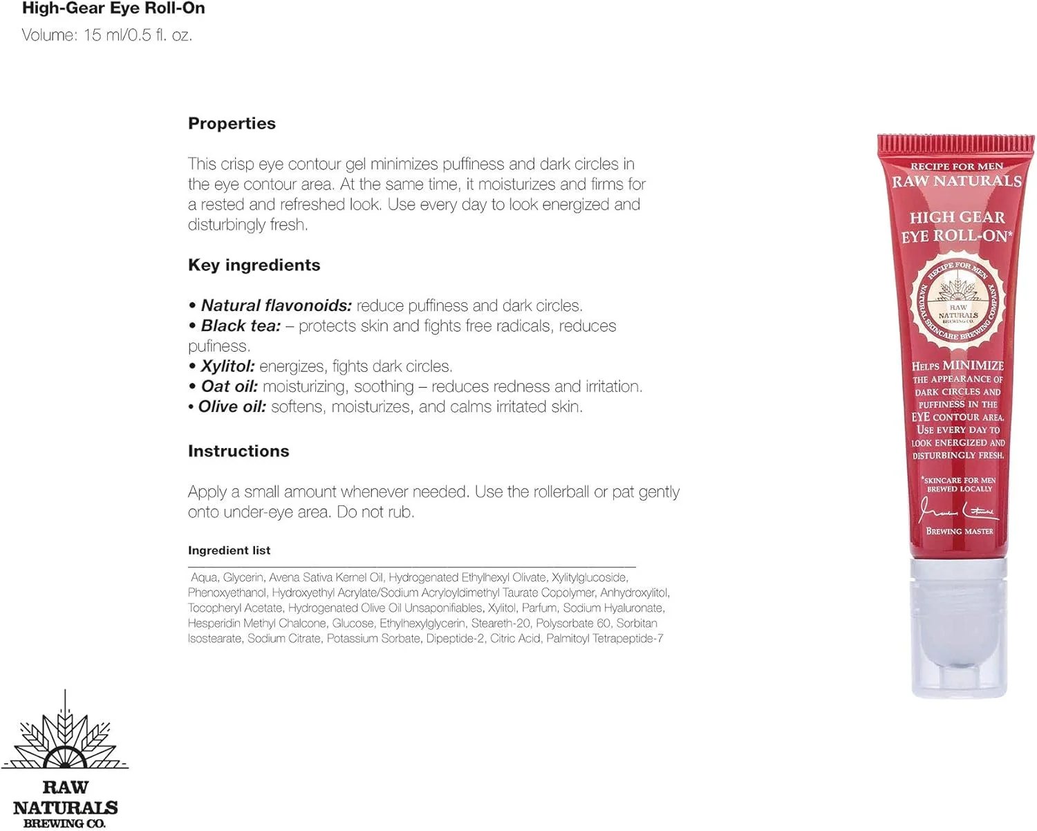 غلتک دور چشم RAW NATURALS HIGH GEAR | کرم دور چشم برای سیاهی و پف زیر چشم | مرطوب کننده و سفت کننده پوست دور چشم | محصول طبیعی از کارخانه کوچک تولید محصولات مراقبت از پوست سوئدی شما | 15 میلی لیتر غلتک دور چشم RAW NATURALS HIGH GEAR | کرم دور چشم برای سیاهی و پف زیر چشم | مرطوب کننده و سفت کننده پوست دور چشم | محصول طبیعی از کارخانه کوچک تولید محصولات مراقبت از پوست سوئدی شما | 15 میلی لیتر