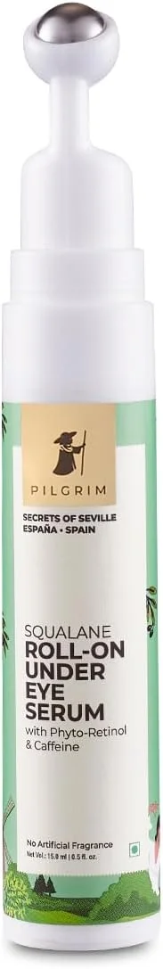 کرم دور چشم رولی حاوی اسکوالان (گیاهی) پیلگریم برای سیاهی دور چشم، مناسب خانم ها و آقایان، حاوی فیتو-رتینول و کافئین | کرم دور چشم برای چروک و پف زیر چشم | 15 میلی لیتر کرم دور چشم رولی حاوی اسکوالان (گیاهی) پیلگریم برای سیاهی دور چشم، مناسب خانم ها و آقایان، حاوی فیتو-رتینول و کافئین | کرم دور چشم برای چروک و پف زیر چشم | 15 میلی لیتر