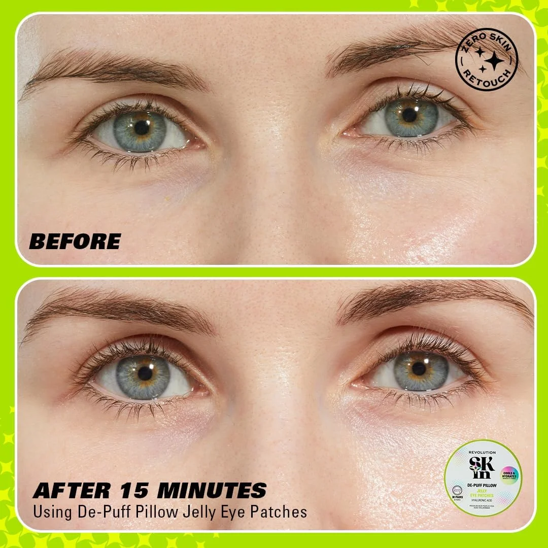 پدهای زیر چشم Revolution Skin برای رفع پف، پدهای هیدروژلی خنک کننده و مرطوب کننده، وگان و بدون تست حیوانی، 30 جفت پدهای زیر چشم Revolution Skin برای رفع پف، پدهای هیدروژلی خنک کننده و مرطوب کننده، وگان و بدون تست حیوانی، 30 جفت