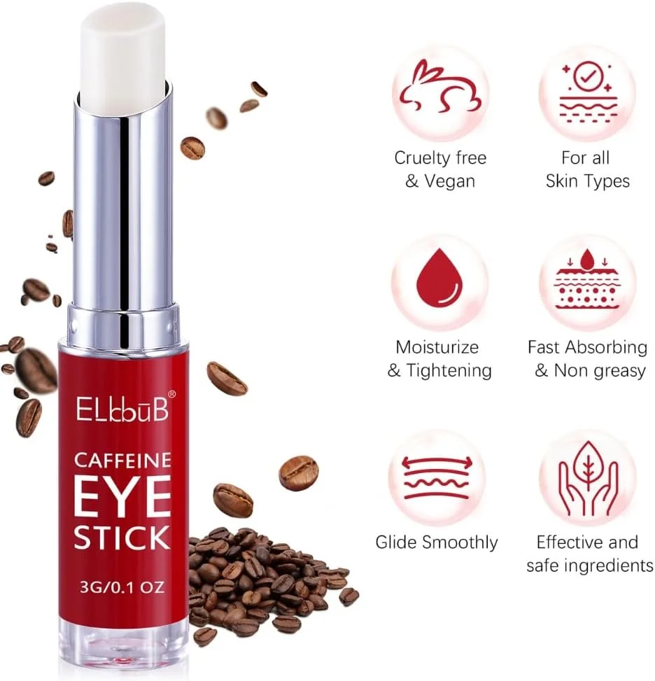 استیک دور چشم کافئین SWEI | کرم دور چشم کافئین با کلاژن، کافئین برای پف چشم، حلقه های تیره، کیسه های زیر چشم، کاهش خطوط ریز و چروک، افتادگی پوست | کرم دور چشم ضد پیری استیک دور چشم کافئین SWEI | کرم دور چشم کافئین با کلاژن، کافئین برای پف چشم، حلقه های تیره، کیسه های زیر چشم، کاهش خطوط ریز و چروک، افتادگی پوست | کرم دور چشم ضد پیری
