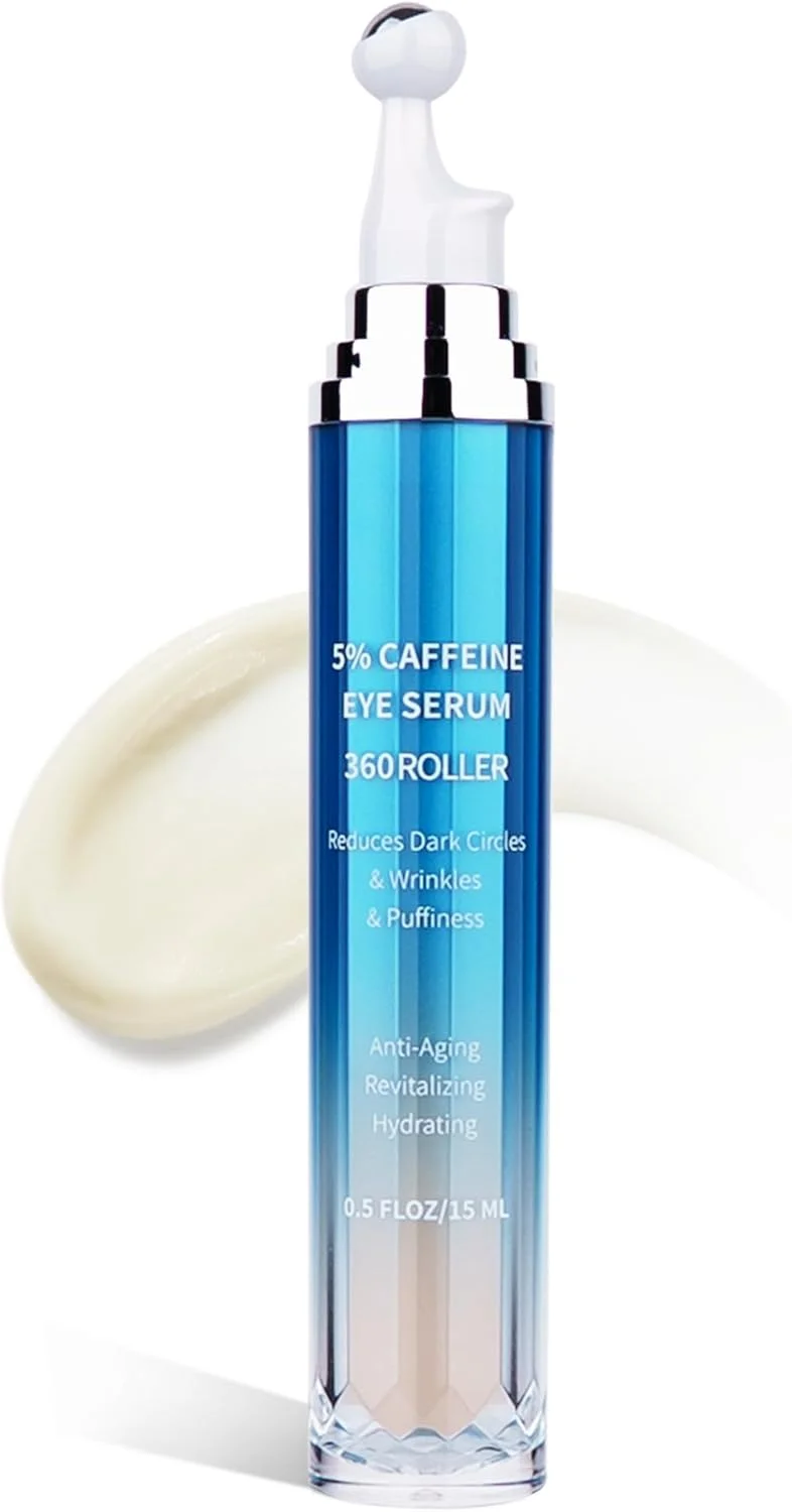 سرم دور چشم VRAIKO برای تیرگی و پف، حاوی 5% کافئین و 8% رتینول، دارای اپلیکاتور غلطکی سه بعدی، پپتید اسید هیالورونیک برای آبرسانی، خطوط ریز و چروک، 15 میلی لیتر سرم دور چشم VRAIKO برای تیرگی و پف، حاوی 5% کافئین و 8% رتینول، دارای اپلیکاتور غلطکی سه بعدی، پپتید اسید هیالورونیک برای آبرسانی، خطوط ریز و چروک، 15 میلی لیتر