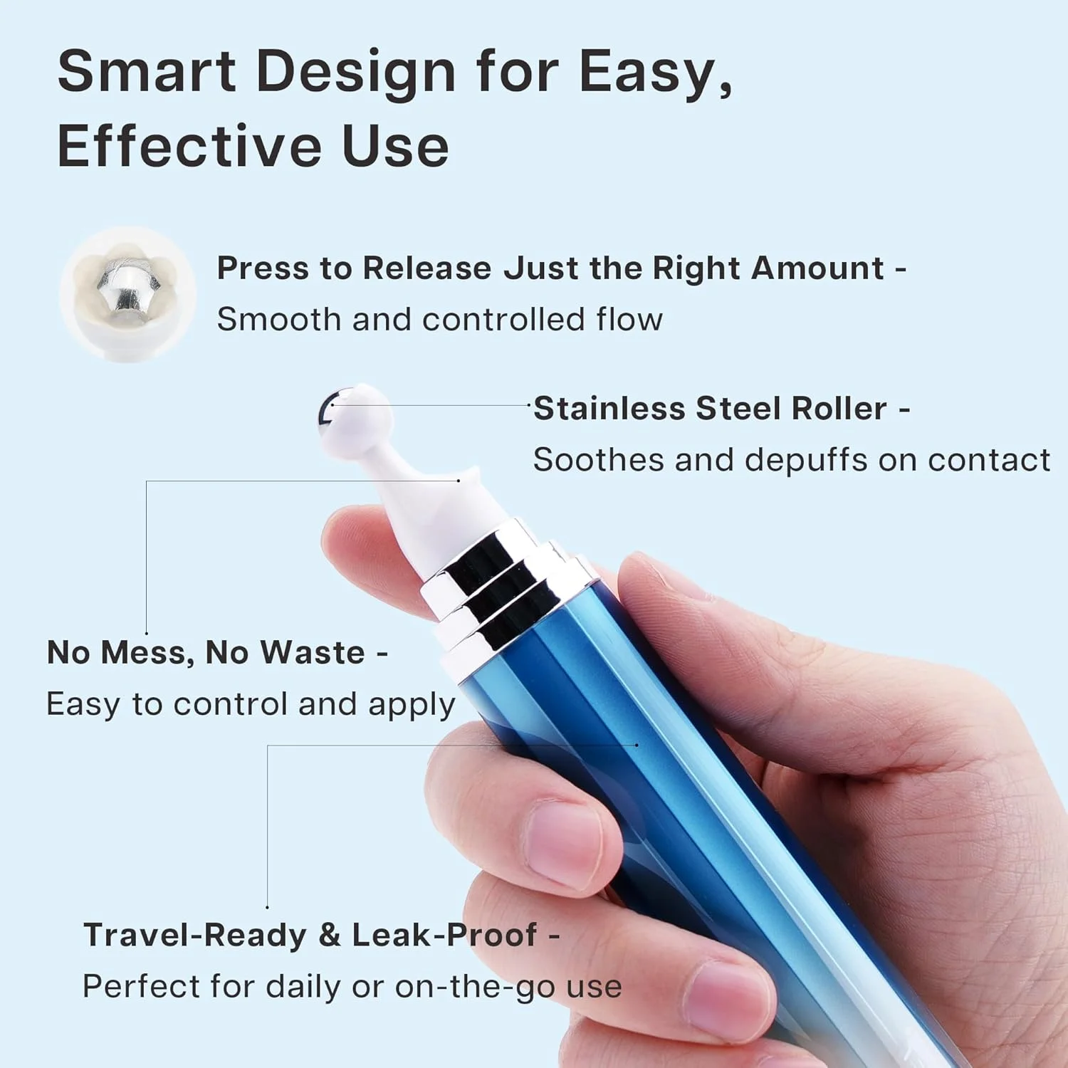 سرم دور چشم VRAIKO برای تیرگی و پف، حاوی 5% کافئین و 8% رتینول، دارای اپلیکاتور غلطکی سه بعدی، پپتید اسید هیالورونیک برای آبرسانی، خطوط ریز و چروک، 15 میلی لیتر سرم دور چشم VRAIKO برای تیرگی و پف، حاوی 5% کافئین و 8% رتینول، دارای اپلیکاتور غلطکی سه بعدی، پپتید اسید هیالورونیک برای آبرسانی، خطوط ریز و چروک، 15 میلی لیتر