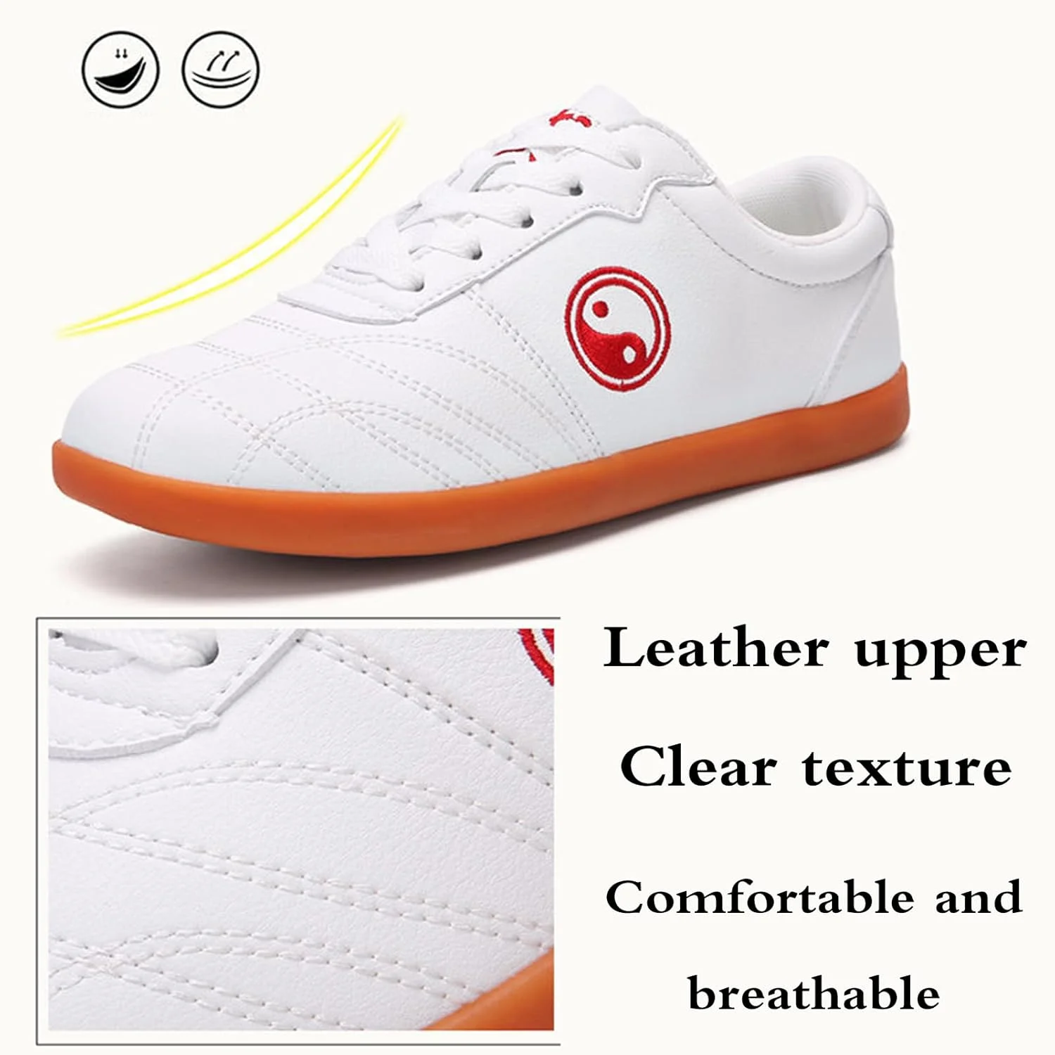 کفشهای ورزشی تایچی، کفشهای تفریحی ووشو، کفشهای کونگ فو تکواندو، ضد لغزش، تنفسپذیر، چرمی، مناسب آقایان، بانوان، کودکان، سبک وزن، برای ووشو سنتی شائولین چی گونگ وینگ چون کفشهای ورزشی تایچی، کفشهای تفریحی ووشو، کفشهای کونگ فو تکواندو، ضد لغزش، تنفسپذیر، چرمی، مناسب آقایان، بانوان، کودکان، سبک وزن، برای ووشو سنتی شائولین چی گونگ وینگ چون