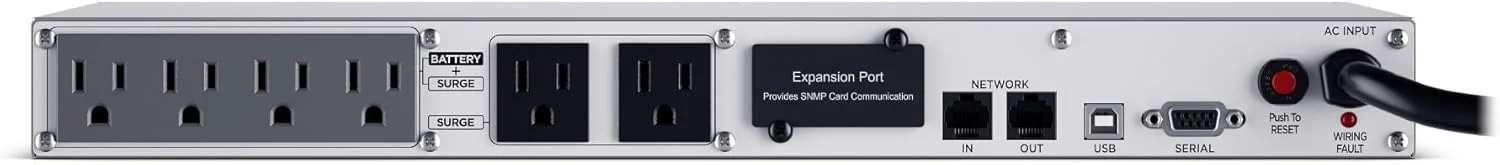 منبع تغذیه بدون وقفه هوشمند CyberPower OR500LCDRM1U با صفحه نمایش LCD، توان 500VA/300W، دارای 6 خروجی، AVR، قابل نصب در رک 1U