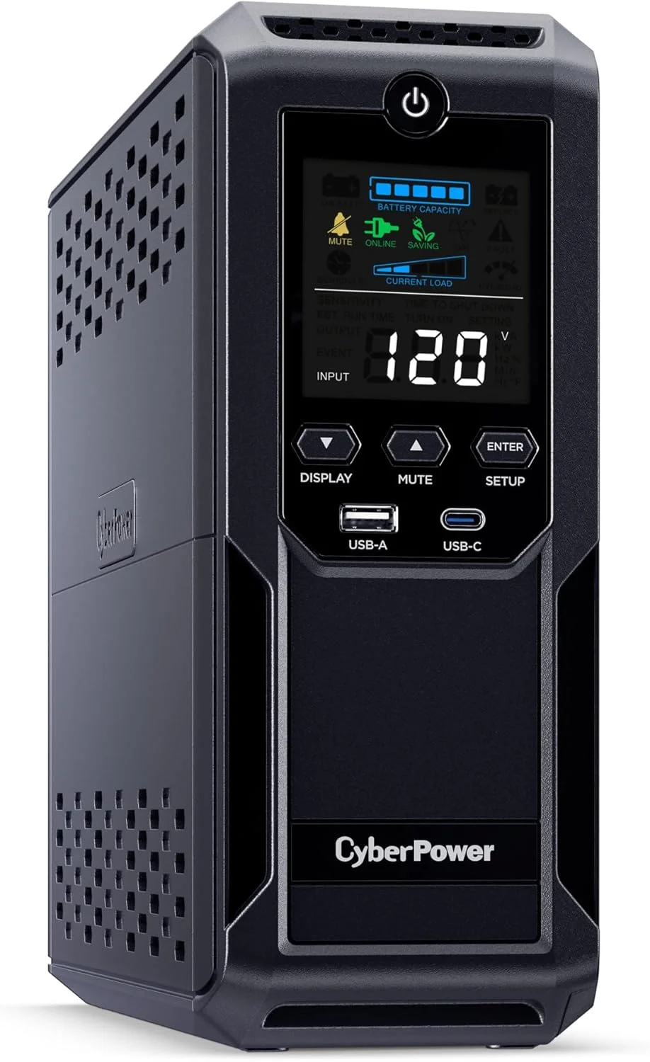 سیستم محافظ برق هوشمند ال سی دی CyberPower CP1500AVRLCD3، 1500VA/900W، 12 خروجی، 2 پورت USB، AVR، مینی تاور، مشکی سیستم محافظ برق هوشمند ال سی دی CyberPower CP1500AVRLCD3، 1500VA/900W، 12 خروجی، 2 پورت USB، AVR، مینی تاور، مشکی