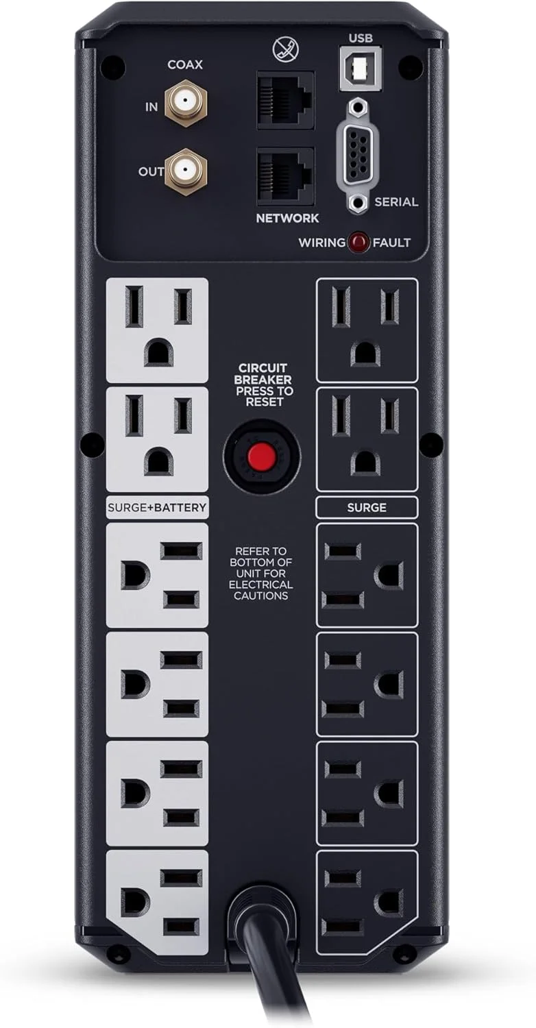 سیستم محافظ برق هوشمند ال سی دی CyberPower CP1500AVRLCD3، 1500VA/900W، 12 خروجی، 2 پورت USB، AVR، مینی تاور، مشکی سیستم محافظ برق هوشمند ال سی دی CyberPower CP1500AVRLCD3، 1500VA/900W، 12 خروجی، 2 پورت USB، AVR، مینی تاور، مشکی