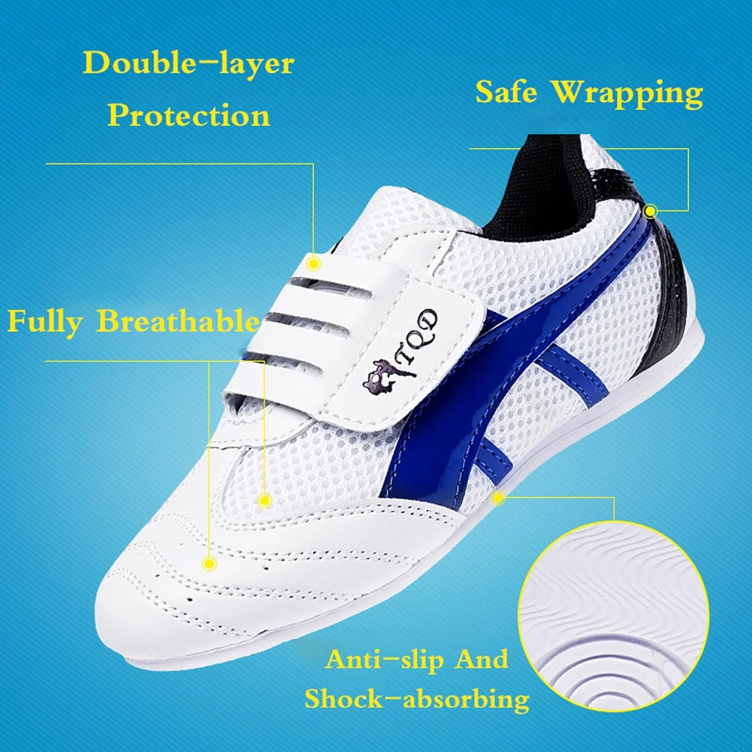 کفش ورزشی تمرین تکواندو، کفش تکواندو تنفسی، کفش تکواندو унисекс، مقاوم در برابر سایش، ضد ضربه، تنفسی، خنک و خشک، مناسب برای تکواندو، بوکس، کاراته، کونگ فو، تای چی. کفش ورزشی تمرین تکواندو، کفش تکواندو تنفسی، کفش تکواندو унисекс، مقاوم در برابر سایش، ضد ضربه، تنفسی، خنک و خشک، مناسب برای تکواندو، بوکس، کاراته، کونگ فو، تای چی.