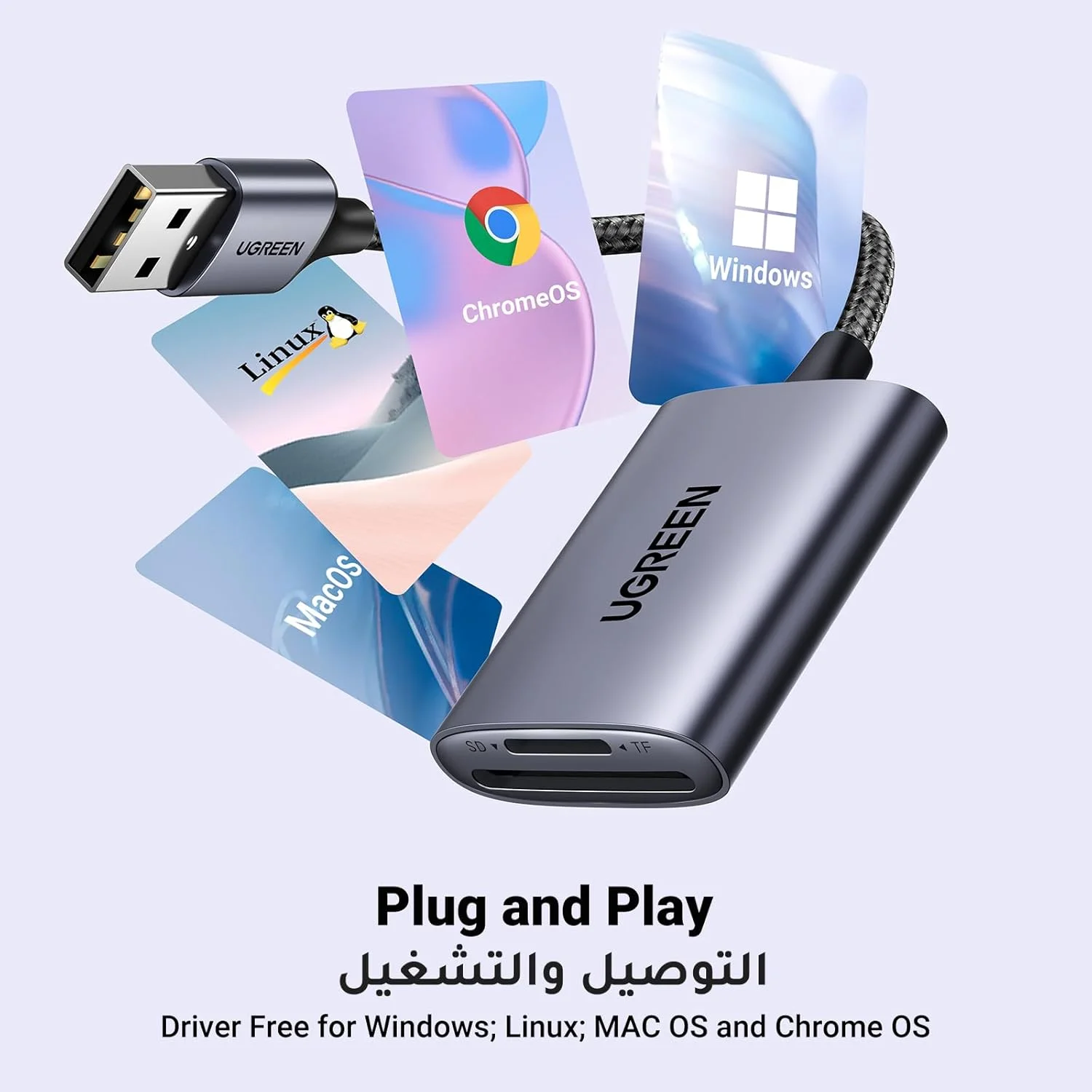 کارت خوان SD یوگرین USB 3.0 به آداپتور کارت Micro SD آلومینیومی 2 پورت برای TF، Micro، SDXC، SDHC برای SanDisk، ویندوز، لینوکس، MacOS، PC، لپ تاپ، دوربین کارت خوان SD یوگرین USB 3.0 به آداپتور کارت Micro SD آلومینیومی 2 پورت برای TF، Micro، SDXC، SDHC برای SanDisk، ویندوز، لینوکس، MacOS، PC، لپ تاپ، دوربین