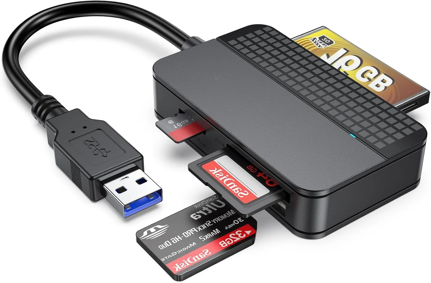 کارت خوان NALACAL USB 3.0، کارت خوان چند منظوره 4 در 1 با قابلیت خواندن همزمان، آداپتور کارت خوان حافظه SD Micro SD TF MS CF برای کامپیوتر، دوربین و لپ تاپ کارت خوان NALACAL USB 3.0، کارت خوان چند منظوره 4 در 1 با قابلیت خواندن همزمان، آداپتور کارت خوان حافظه SD Micro SD TF MS CF برای کامپیوتر، دوربین و لپ تاپ