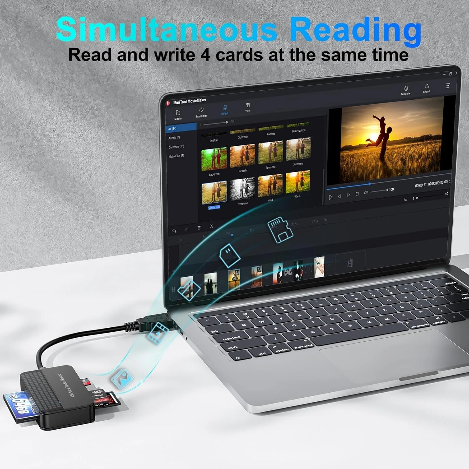 کارت خوان NALACAL USB 3.0، کارت خوان چند منظوره 4 در 1 با قابلیت خواندن همزمان، آداپتور کارت خوان حافظه SD Micro SD TF MS CF برای کامپیوتر، دوربین و لپ تاپ کارت خوان NALACAL USB 3.0، کارت خوان چند منظوره 4 در 1 با قابلیت خواندن همزمان، آداپتور کارت خوان حافظه SD Micro SD TF MS CF برای کامپیوتر، دوربین و لپ تاپ