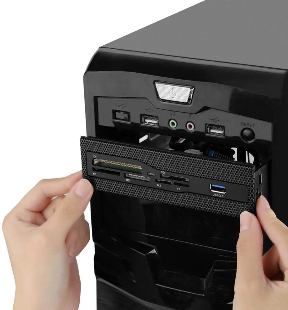 پنل جلویی کارت خوان داخلی کامپیوتر، هاب USB 3.0 چند منظوره همه کاره، پشتیبانی از کارت های M2 SD MS XD CF TF برای کامپیوتر، کارت خوان داخلی پرسرعت مناسب برای قسمت جلویی کیس کامپیوتر