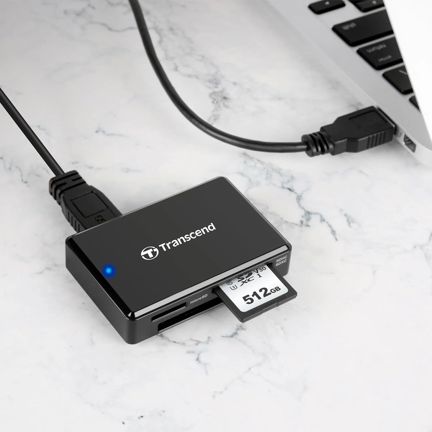 کارت خوان حافظه همه کاره Transcend TS-RDF8K2 USB 3.0 MicroSD/SD/CompactFlash مشکی