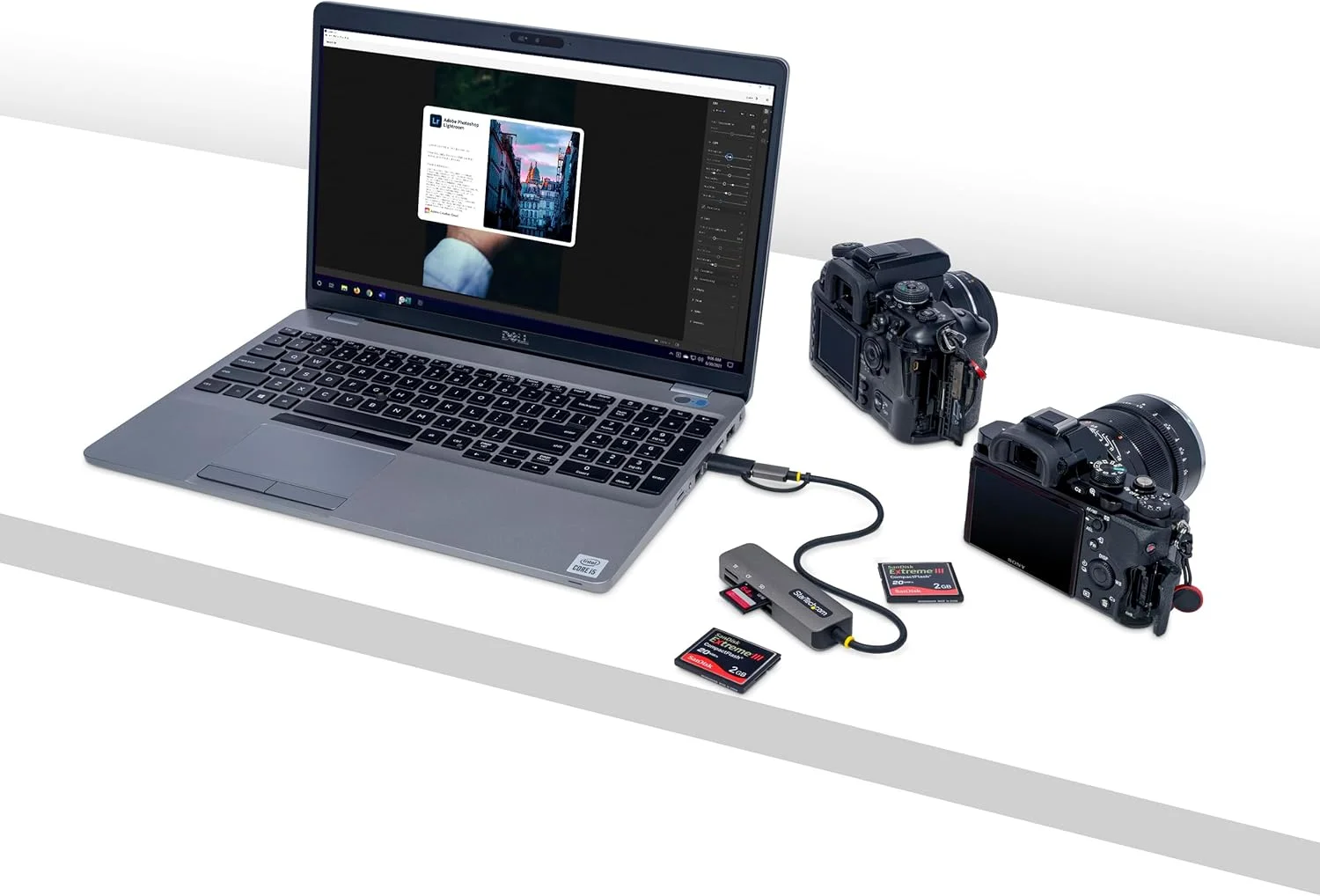 کارت خوان چند رسانه ای USB 3.0 StarTech.com، کارت خوان خارجی USB-C با آداپتور USB-A، سازگار با کارت های SD/microSD/CompactFlash