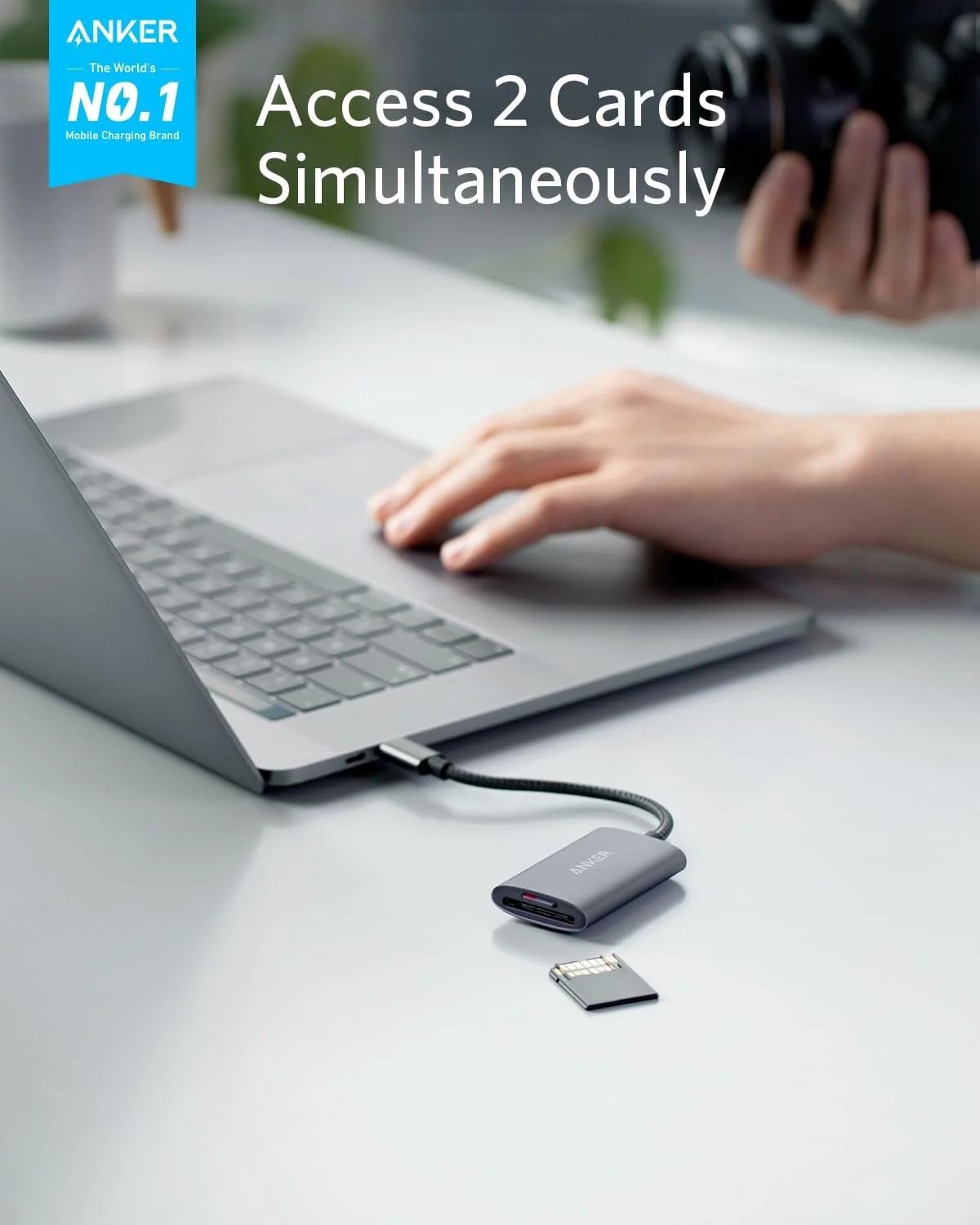 کارت خوان USB-C SD 4.0 انکر، PowerExpand+ کارت خوان حافظه 2 در 1 با اتصالات دوگانه، برای کارت های SDXC، SDHC، SD، MMC، RS-MMC، Micro SDXC، Micro SD، Micro SDHC، UHS-II و UHS-I کارت خوان USB-C SD 4.0 انکر، PowerExpand+ کارت خوان حافظه 2 در 1 با اتصالات دوگانه، برای کارت های SDXC، SDHC، SD، MMC، RS-MMC، Micro SDXC، Micro SD، Micro SDHC، UHS-II و UHS-I