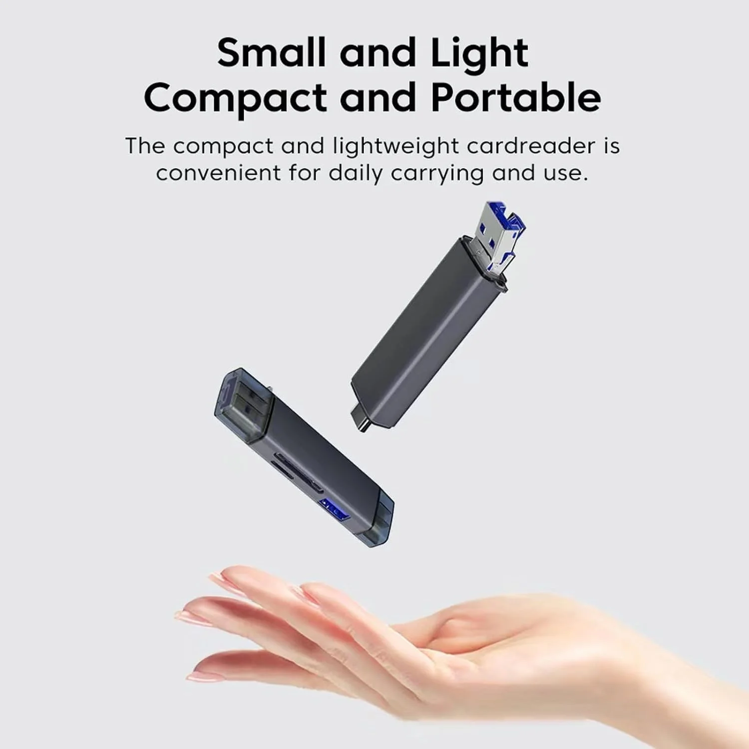 کارت خوان دوگانه NALACAL - آداپتور کارت حافظه USB 2.0 و USB-C، انتقال داده با سرعت بالا، سازگار با مک بوک، گلکسی، لپ تاپ، دستگاه های اندرویدی، پشتیبانی از SD/SDXC/MicroSD/UHS-I