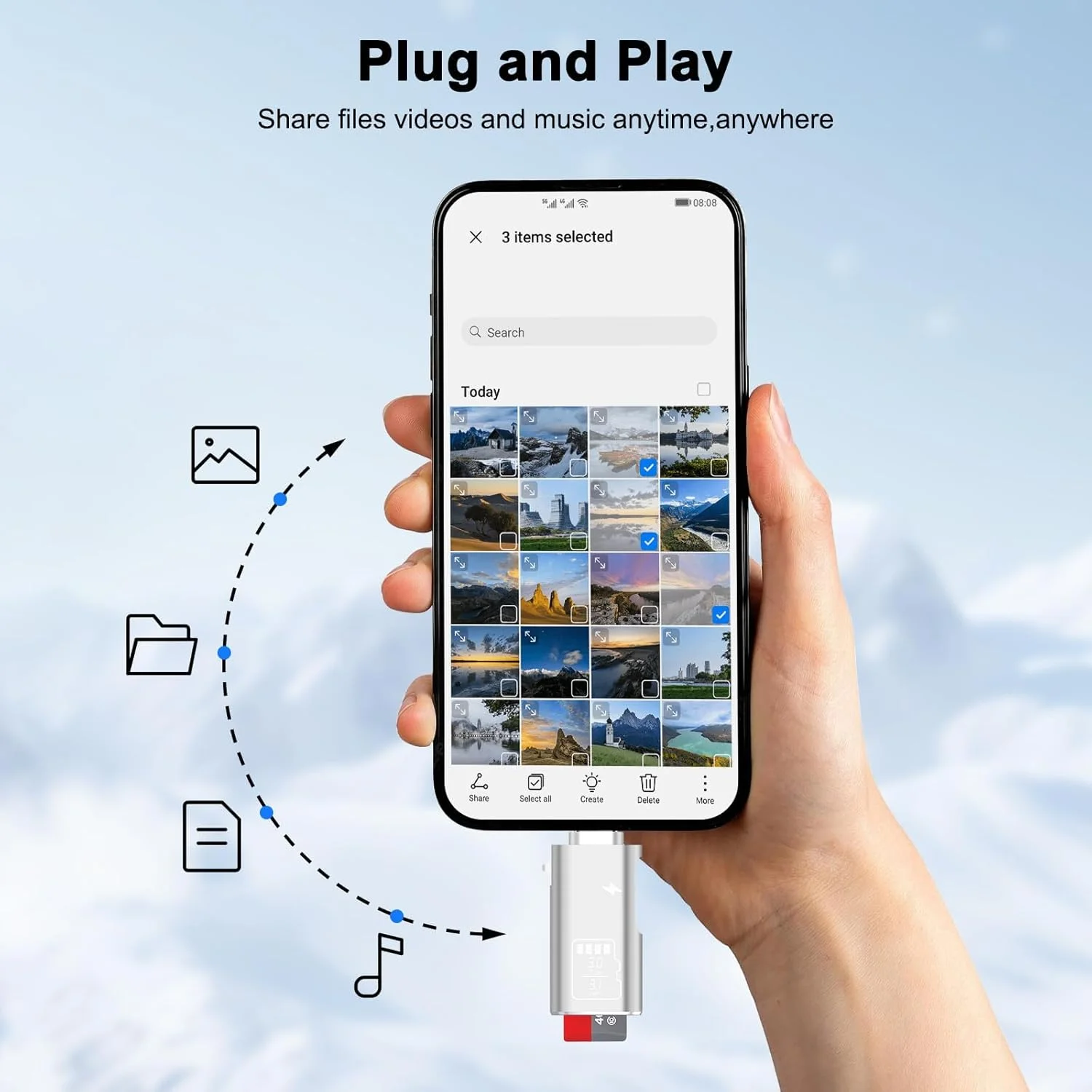 کارت خوان TF نالاکال، کارت خوان میکرو SD و شارژ PD تایپ C 15 واتی، آداپتور کارت خوان حافظه TF تایپ C سازگار با لپ تاپ ها، مک بوک، سامسونگ گلکسی (مشکی)