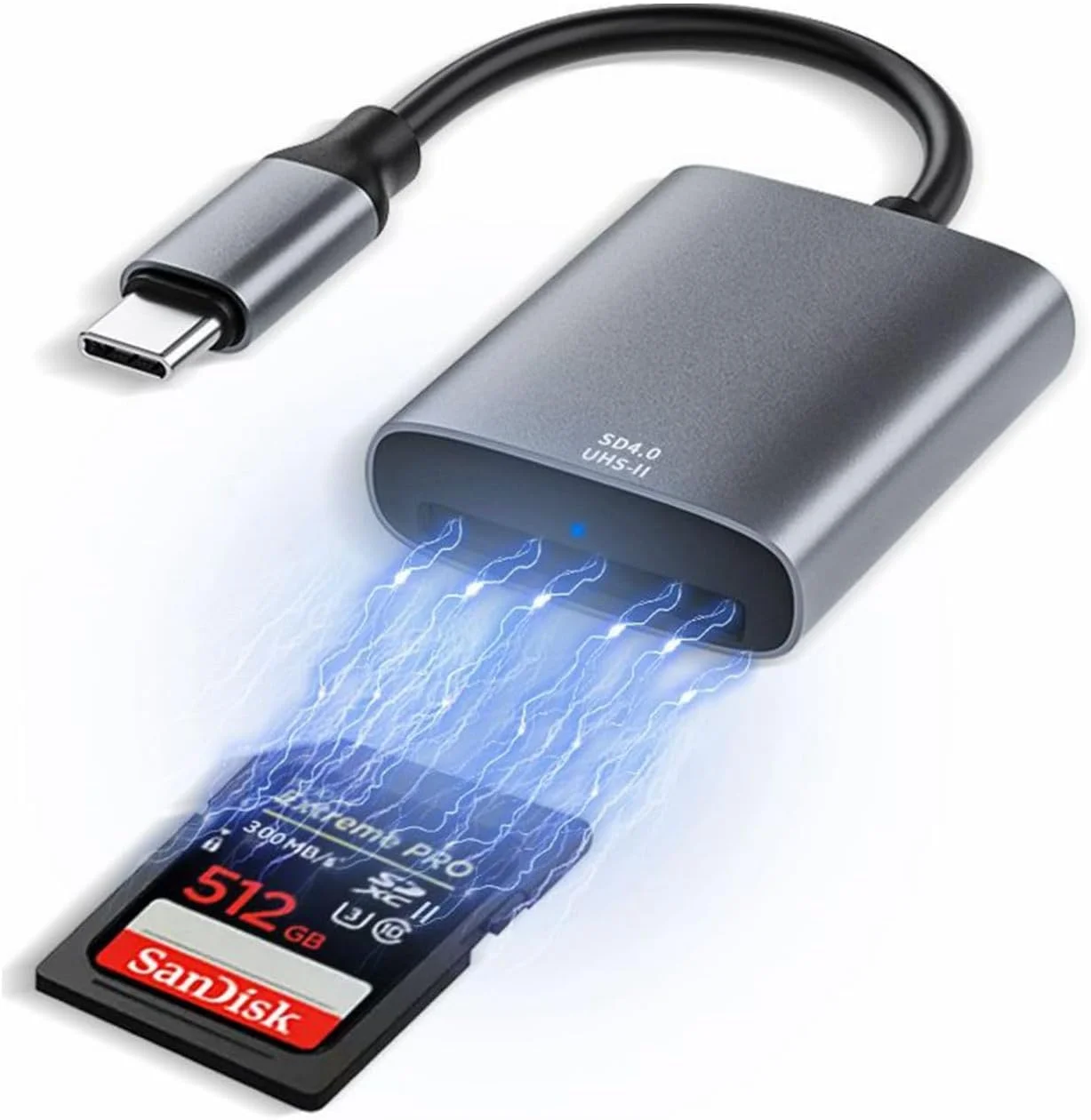 کارت خوان USB C به SD مدل NALACAL UHS-II، کارت خوان حافظه USB C SD 4.0 برای انتقال پرسرعت داده، سازگار با کارت های SDXC SDHC UHS-II و UHS-I برای دوربین ها، لپ تاپ ها، تبلت ها و تلفن های هوشمند