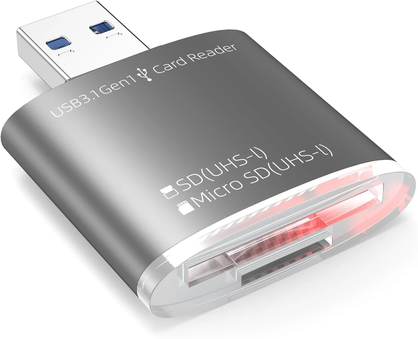 کارت خوان و آداپتور میکرو SD دو کاره NALACAL - USB 3.0، پشتیبانی از SDHC، SDXC، MMC، UHS-I برای مک، کامپیوتر، لپ تاپ، کروم بوک، دوربین