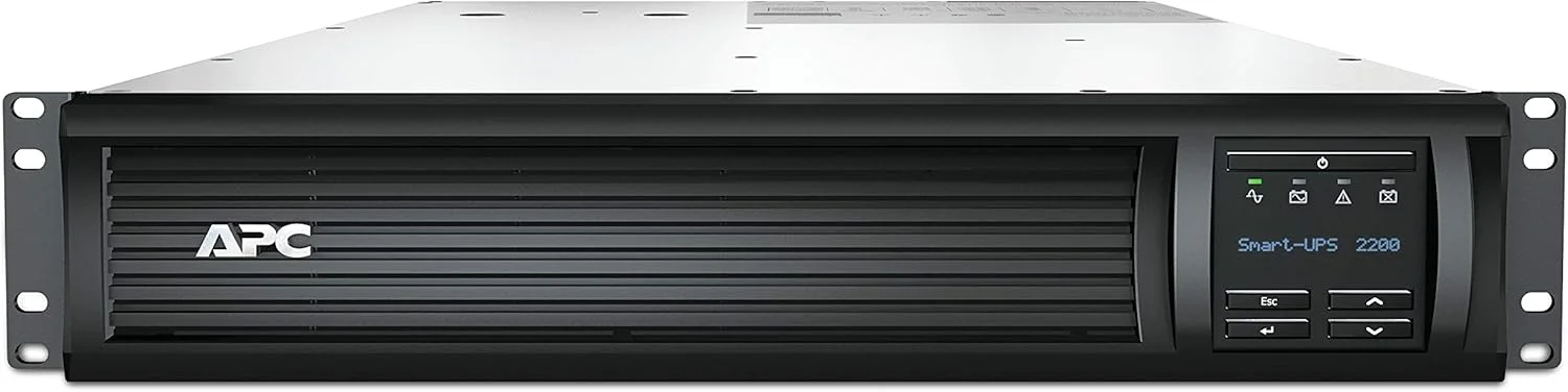 منبع تغذیه بدون وقفه (UPS) APC Smart-UPS 2200VA LCD RM 2U 230V با SmartConnect، توان خروجی 1980 وات، دارای 8 خروجی AC
