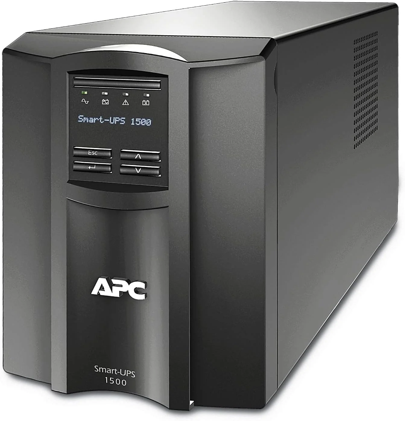 محافظ برق هوشمند APC مدل SMT1500I با صفحه نمایش LCD و توان 1500VA و ولتاژ 230V، مشکی