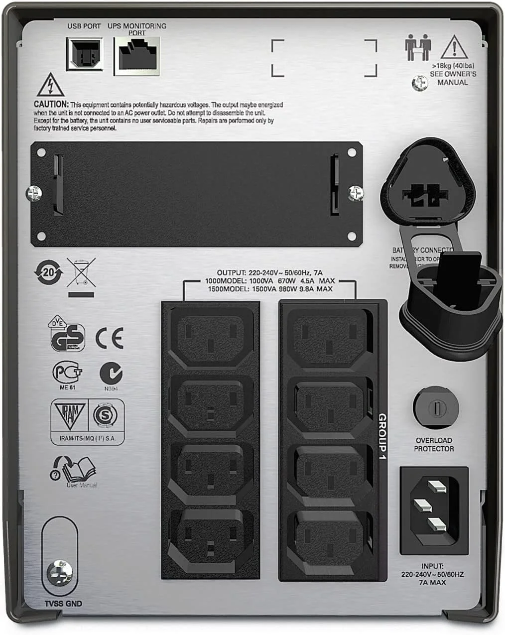 محافظ برق هوشمند APC مدل SMT1500I با صفحه نمایش LCD و توان 1500VA و ولتاژ 230V، مشکی محافظ برق هوشمند APC مدل SMT1500I با صفحه نمایش LCD و توان 1500VA و ولتاژ 230V، مشکی